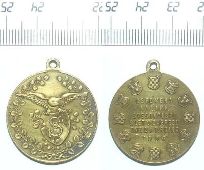 Medaile - Sokol - Záhřeb