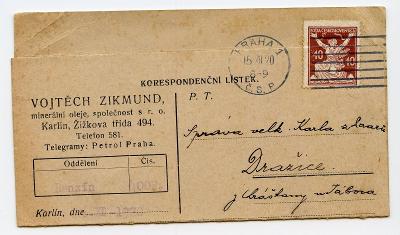 Praha-Karlín-firma-Vojtěch Zikmund-minerální oleje-spec.benzín-1920