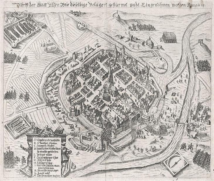 Plzeň, Bellus, mědiryt 1627 - Antikvariát