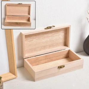 Stylová dřevěná krabička 6x10x20 cm, přírodní vzhled, šperkovnice
