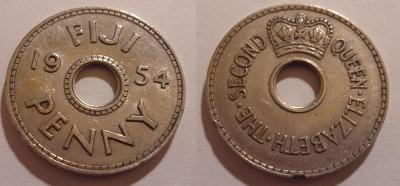 Fiji 1 penny 1954