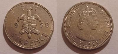 Fiji 6 pence 1958