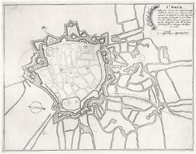 St. Omer, N. de Fer, mědiryt, 1705