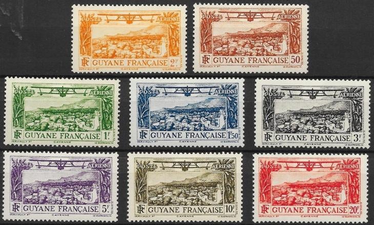 francúzska Guyana 1933 ** letecké komplet yt. pa 11-18 - Známky