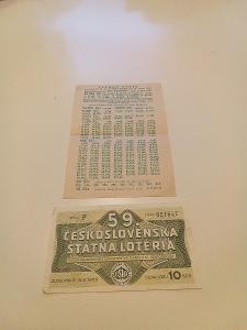 LOS - 59.Československá štátna lotéria  15.8.1966 ( + seznam výher)