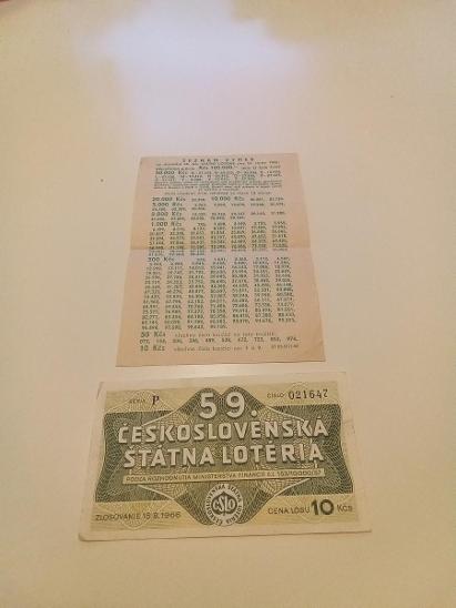LOS - 59.Československá štátna lotéria  15.8.1966 ( + seznam výher) - Sběratelství