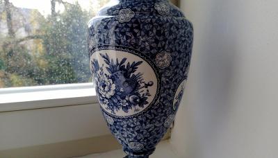 Porcelánová Váza Royal Bonn, Luxusní Kobaltové Malby, Muzeální Kus