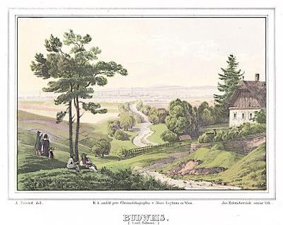 České Budějovice, Beck, chromolitografie 1841