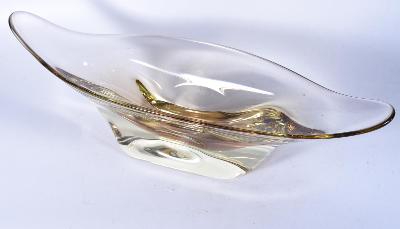 Hutní sklo oválná dekorativní mísa na ovoce, 33 cm