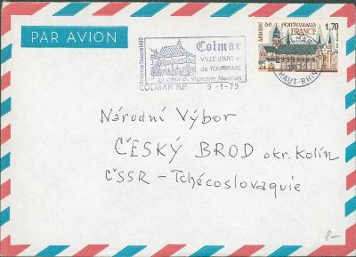 17B1586 Letecký dopis Colmar Francie - Český Brod