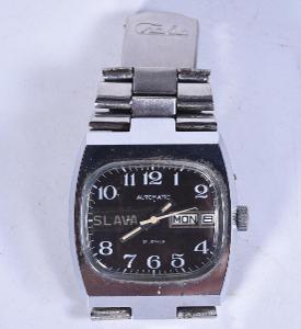 Sovětské hodinky Slava Day-date, automat, 27 kamenů, funkční
