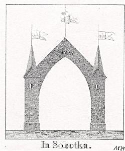 Sobotka brána, Glasser, litografie, 1836