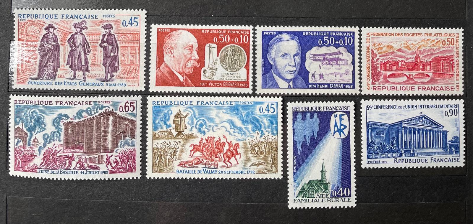 Francie 1971 Mi.1750-1753,1755,65,66,67 - Známky
