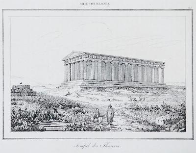 Atheny chrám Theseův, Le Bas, oceloryt 1840