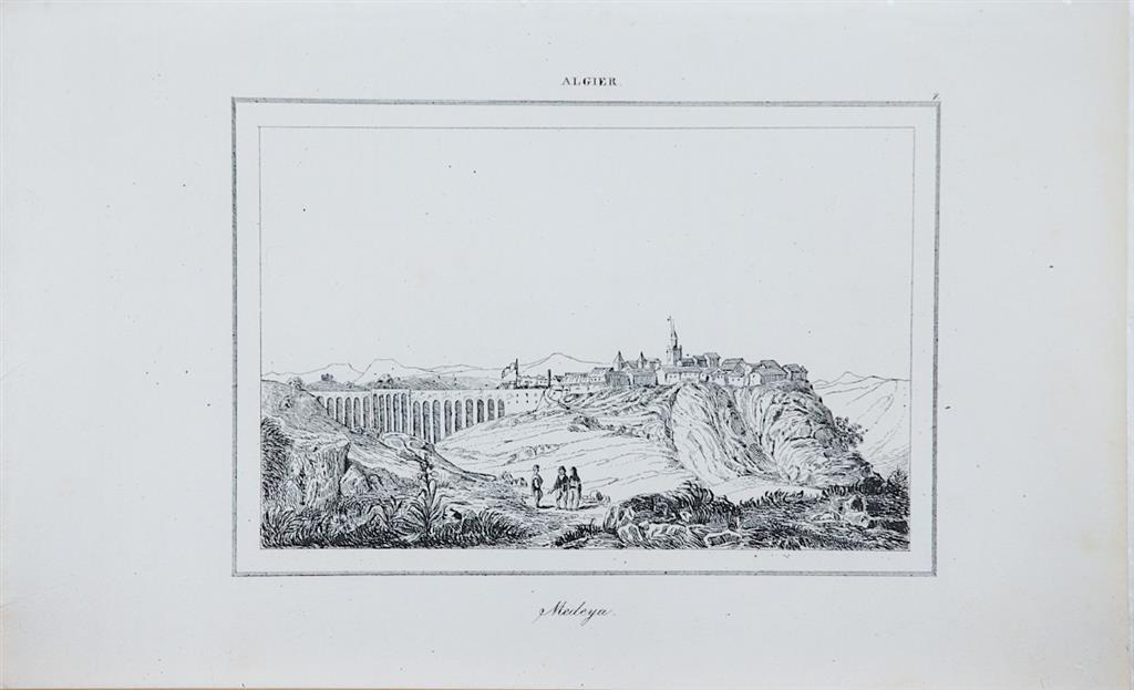 Medeya  Alžír, Le Bas, oceloryt 1840 - Staré mapy a veduty
