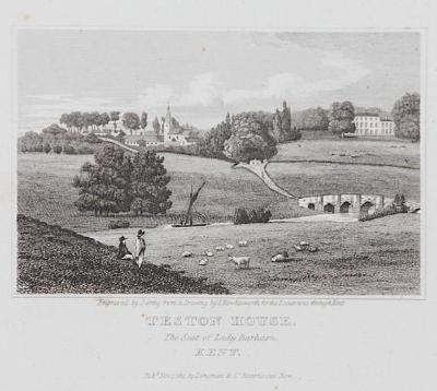 Teston House Kent, Meyer, oceloryt, 1821
