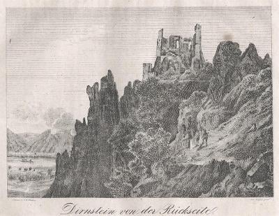 Dirnstein, Medau, litografie, 1836