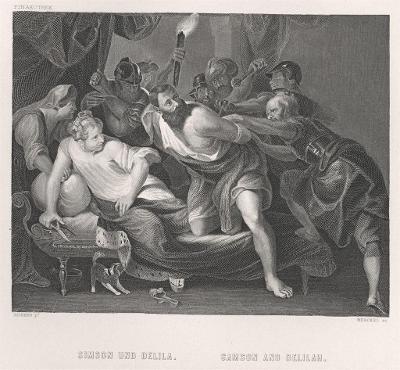 Samson a Dalilai, oceloryt, (1870)