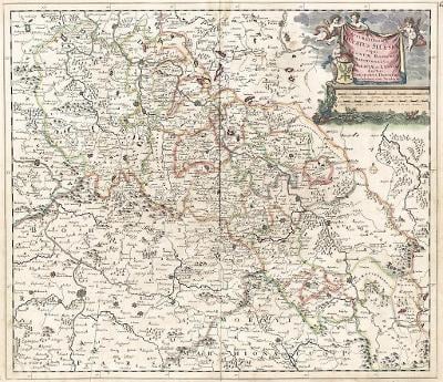 Danckerts : Silesia  Bohemia., mědiryt, (1690)