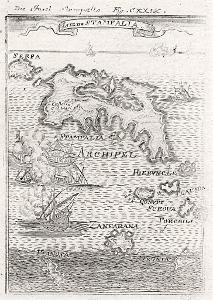 ASTYPALAIA. II., Mallet, mědiryt, 1719