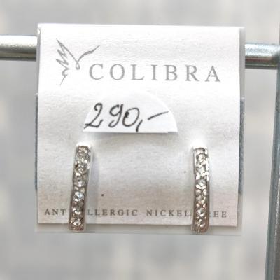 Náušnice  - šroubky COLIBRA-Swarovski ve stříbřé