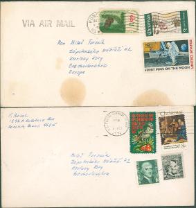 20B328 Dopis USA - M. Tvrzník Karlovy Vary - 2ks