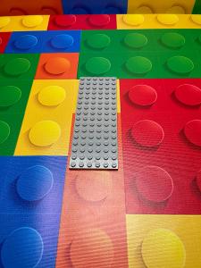 1x Lego plate 6 x 16 light gray  3027
