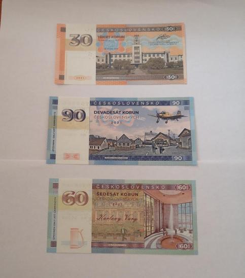 VZÁCNÉ bankovky VELOREX, SANITKA ŠKODA 1203, PRAGA V3S, ANULAT, GÁBRIŠ