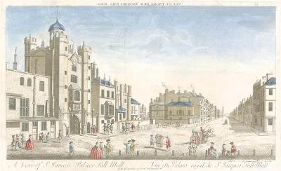 London Pall Mall, kolor. mědiryt, 1753