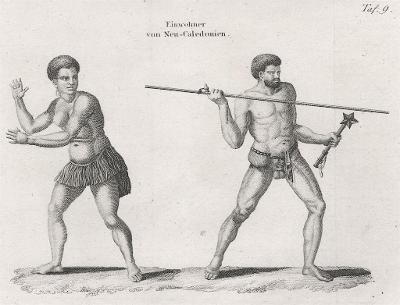 Nová Kaledonie obyvatelé , mědiryt , (1810)