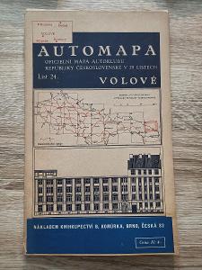 AUTOMAPA ČSR - Volové - mapa autoklubu podle stavu z roku 1928 