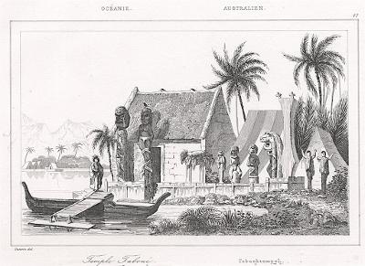 Oceanie chrám, Rienzi, oceloryt,1836