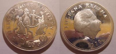 Nizozemské Antily 25 gulden 1979 velké ag