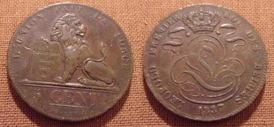 Belgie 5 cent 1837 velký