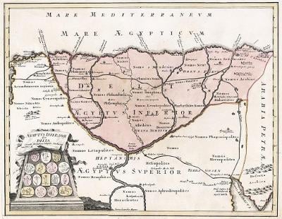Weigel : Egypt, kolor. mědiryt, 1718
