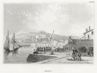 Trieste Terst, Meyer, oceloryt, 1850