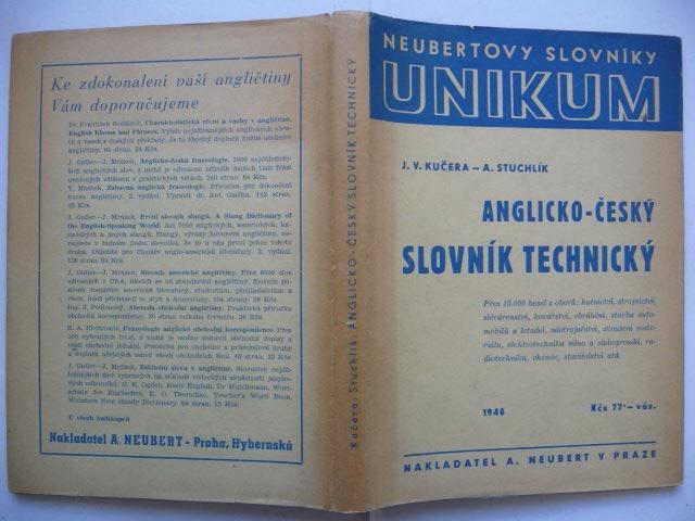Anglicko-slovenský slovník technický - J. V. Kučera / A. Stuchlík - 1948 - Učebnice
