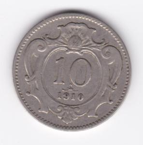 10 haléř (heller) 1910 - F.J.I. Rakousko-Uhersko