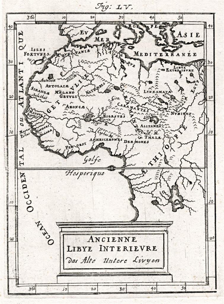 Libye, Mallet, mědiryt, 1719 - Staré mapy a veduty