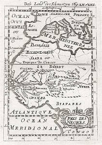 Afrika sever, Mallet, mědiryt, 1719