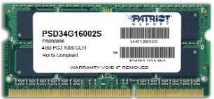 Nové 4GB značkové rychlé DDR3 PATRIOT  1600MHz do NTB doživotní zár.!!