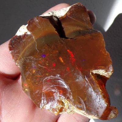 Drahý Opál - Ohnivý - XXL Přírodní Minerál Drahokam - Etiopie 106g TOP
