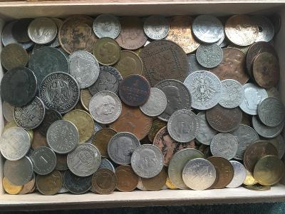 Sbírka mincí, různé + stříbrné 1,14 kg