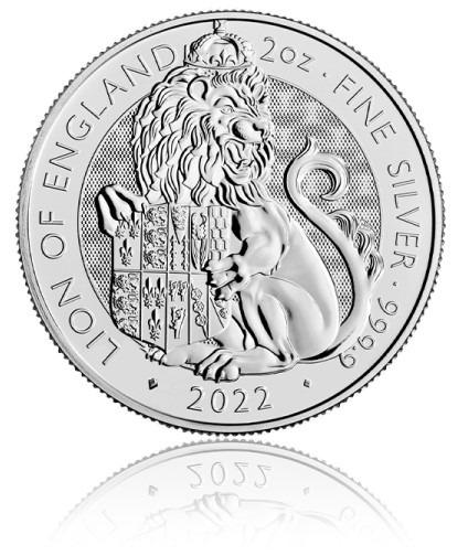 2 Oz Ag mince Lion of England 2022 (1. zo série Tudor Beasts 2 Oz BU) - Numizmatika