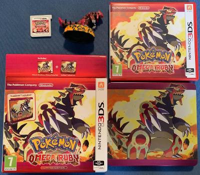 Pokémon Omega Ruby Nintendo 3DS limitka figurka Steelbook 