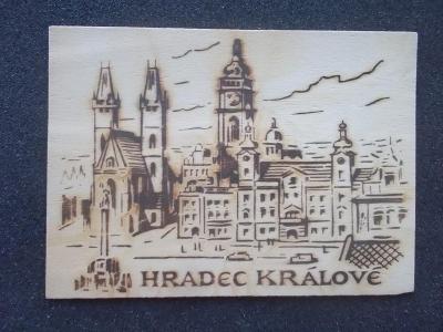 Dřevěná pohlednice dýha Hradec Králové Flame 