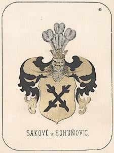 Sakové z Bohuňovic, chromolitografie, 1880