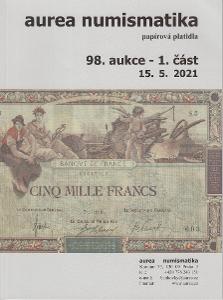 Aurea numismatika, 98. aukce - 1. část - papírová platidla 15.5.2021