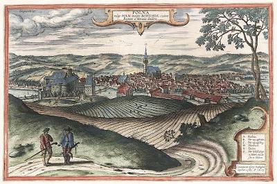 Polná, Braun Hogenberg, kolorovaný mědiryt 1617