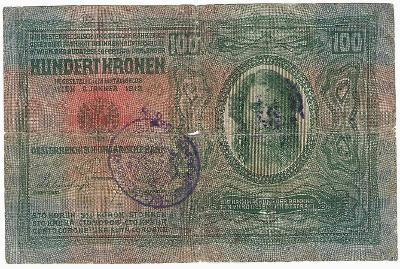 AUSTRIA - 100 KRONEN - 1912 - RAZÍTKO